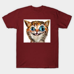 Demented crazy derpy cat acrylic T-Shirt